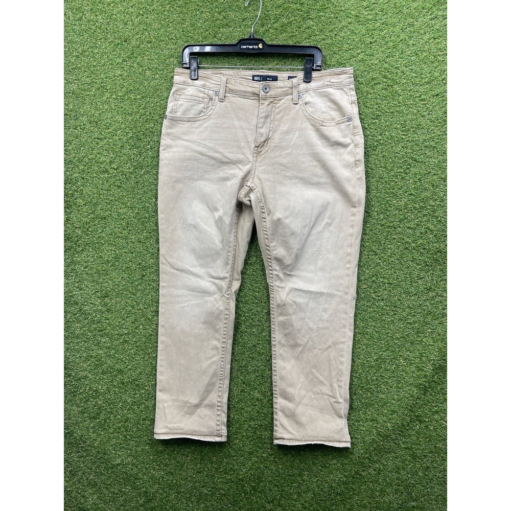 BKE Nolan Pants Mens 34x30 Straight Leg Jeans Brown Khaki Stretch Casual